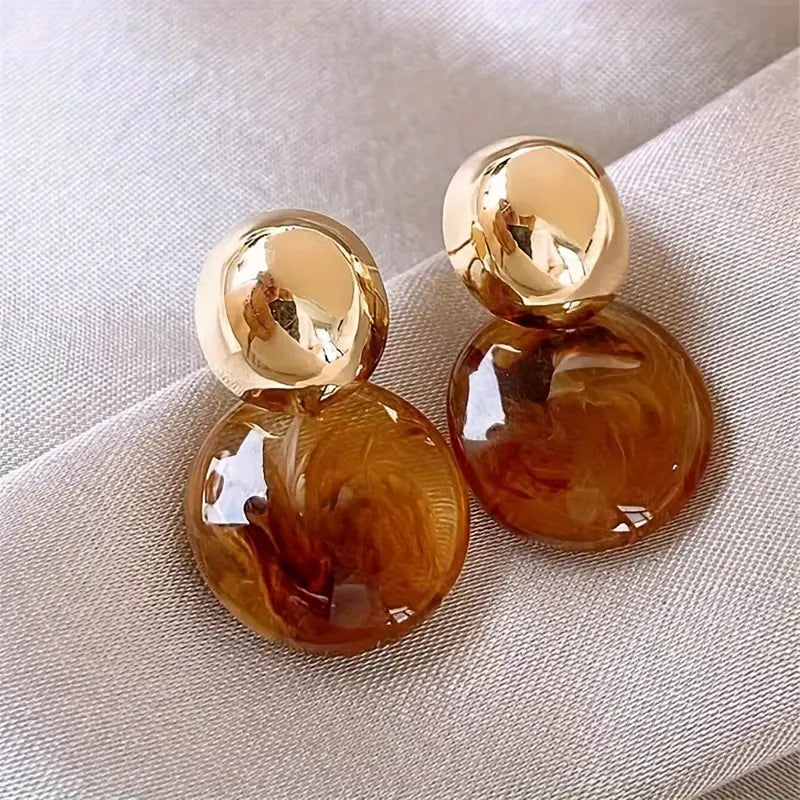 Aurélie Amber Drop Oorbellen | Goud