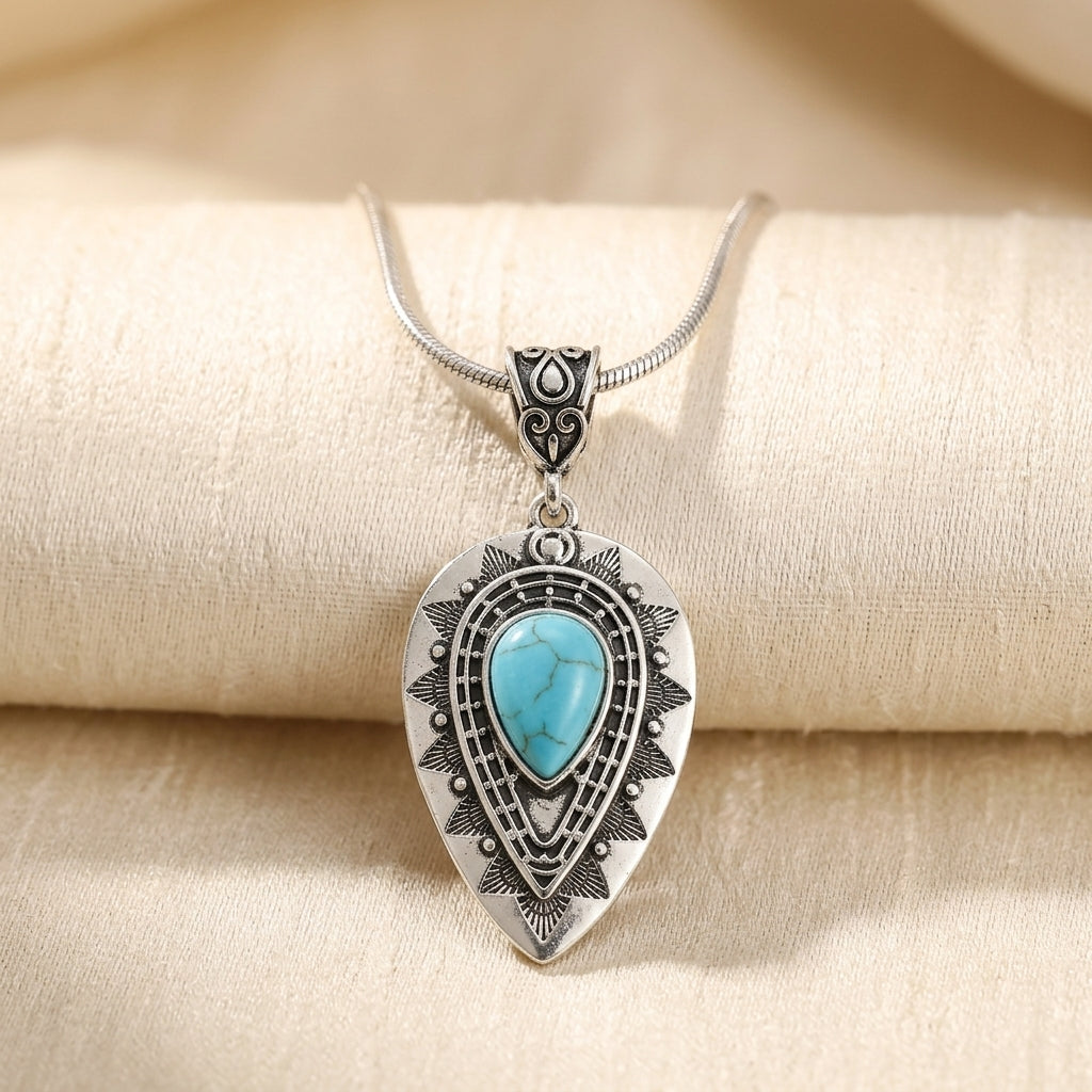 Arlisse Turquoise Druppel Halsketting | Witgoud