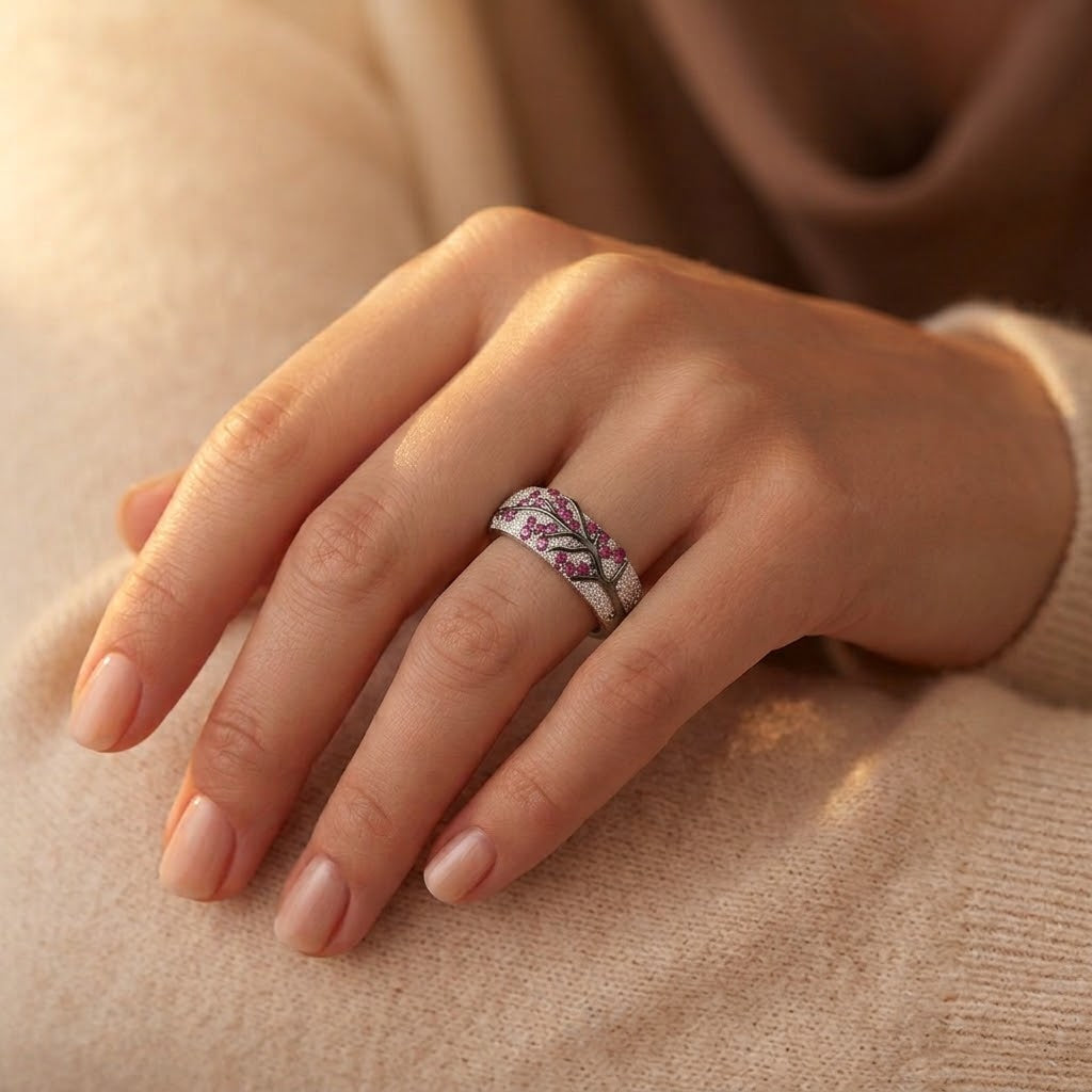 Ruby Blossom Tree Ring | Witgoud