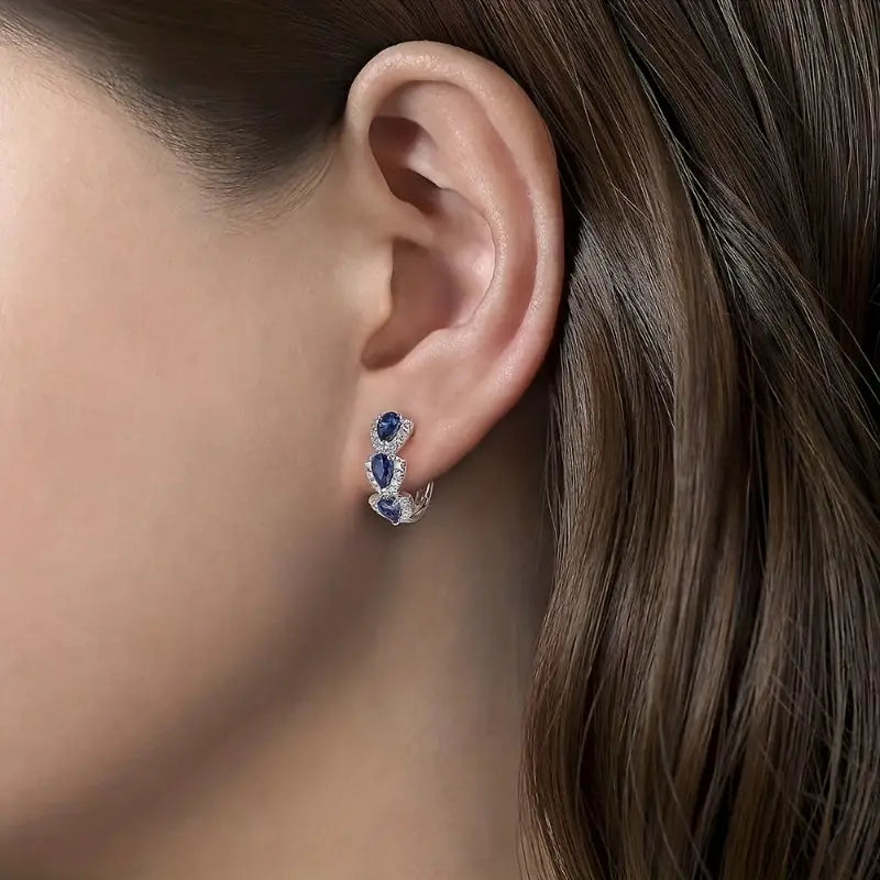 Royal Sapphire Crest Oorbellen | Witgoud