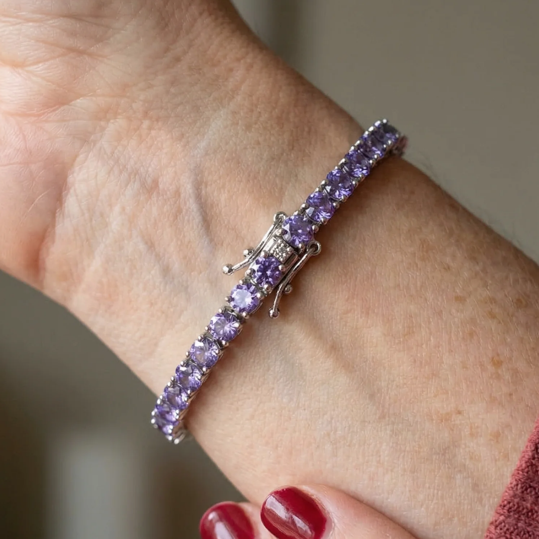 Amethist Tennis Armband | Goud