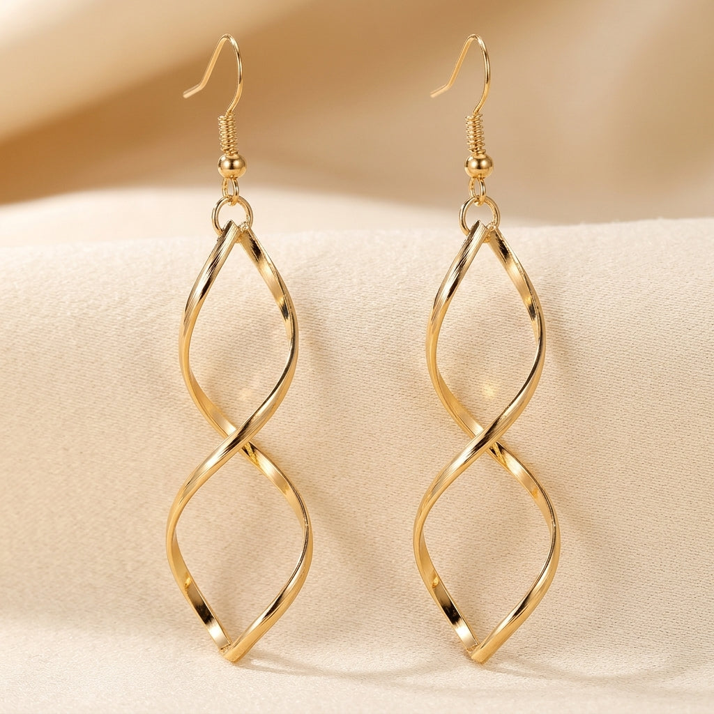 Spiraal Dangle Oorbellen | Goud