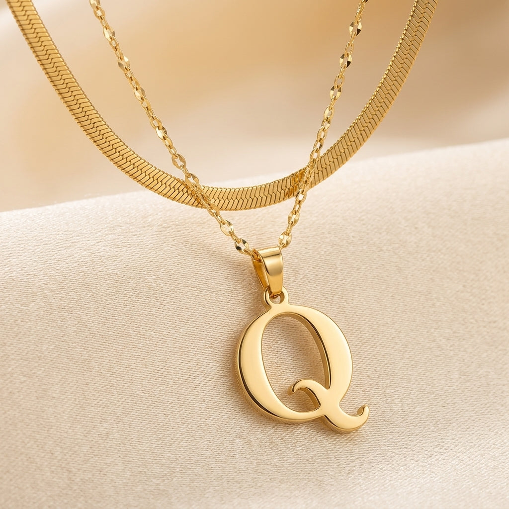 Gelaagde Initialen Hanger | Goud