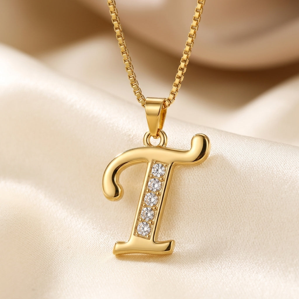 Krystal Accent Initiaal Hanger | Goud