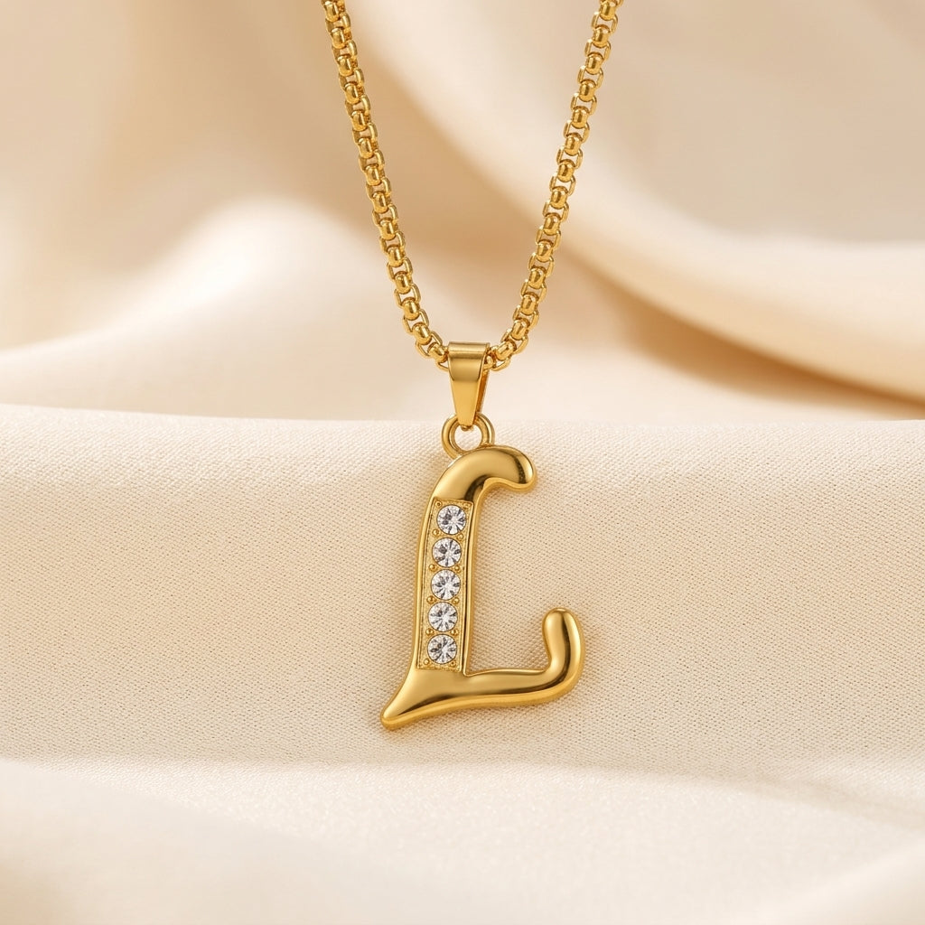 Krystal Accent Initiaal Hanger | Goud