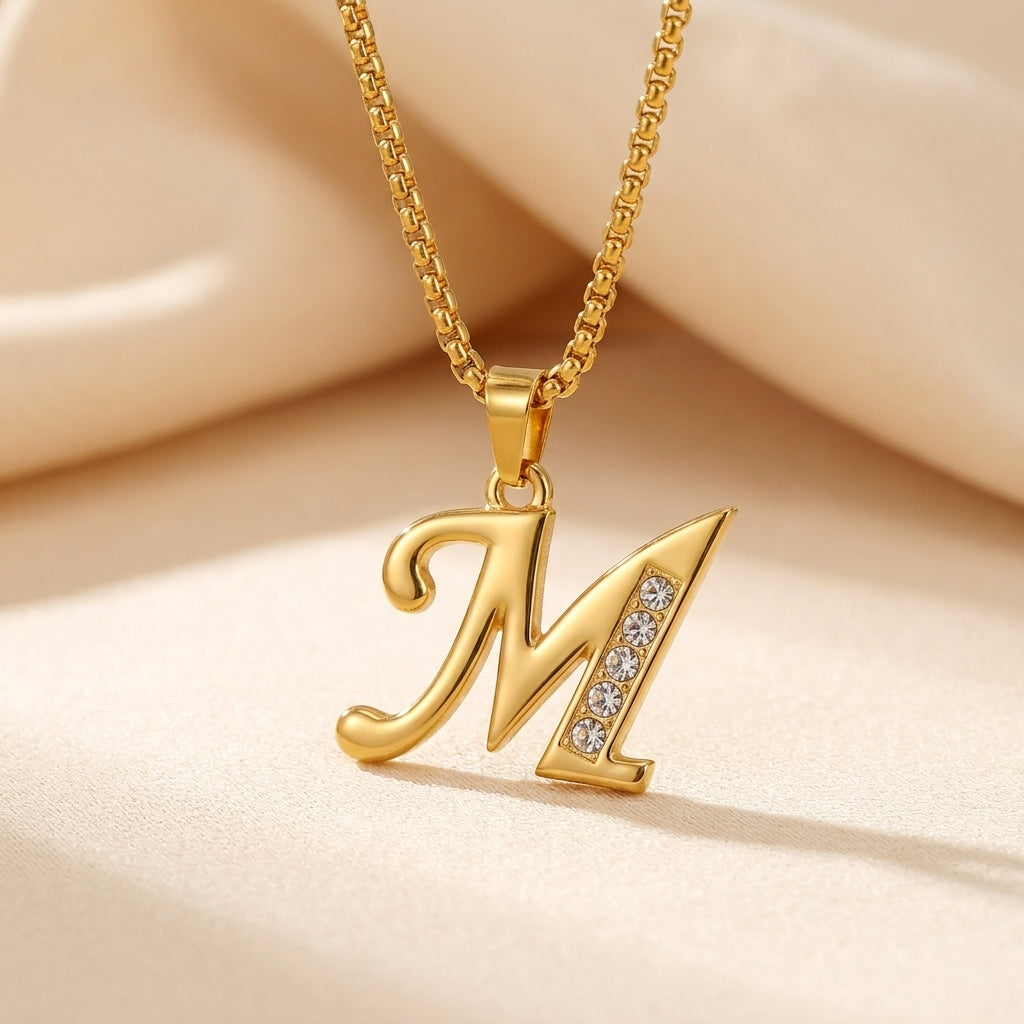 Krystal Accent Initiaal Hanger | Goud