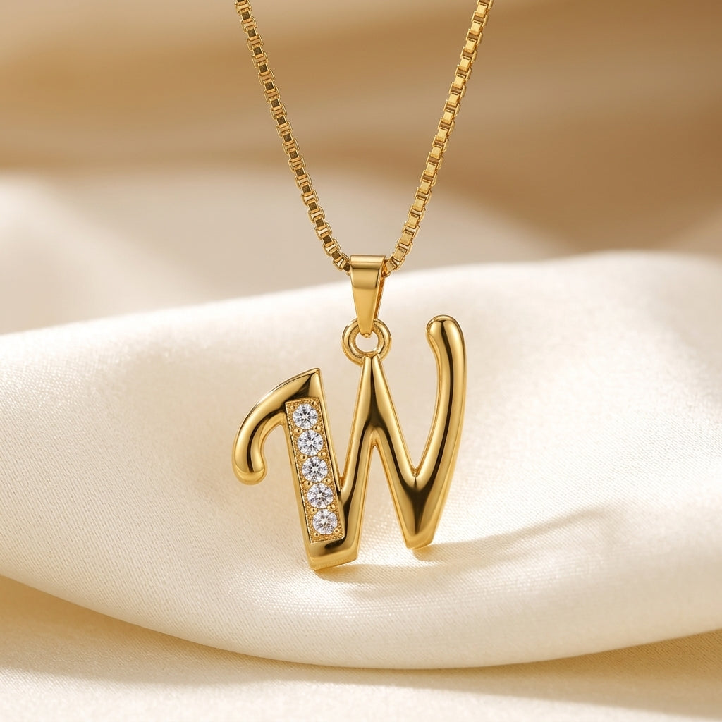 Krystal Accent Initiaal Hanger | Goud