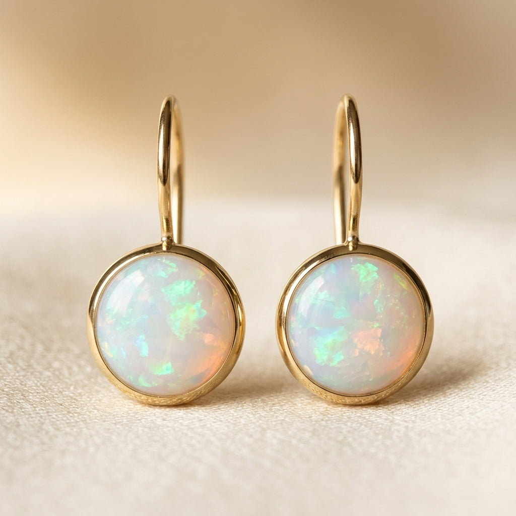 Antieke Opal Glow Oorbellen | Goud