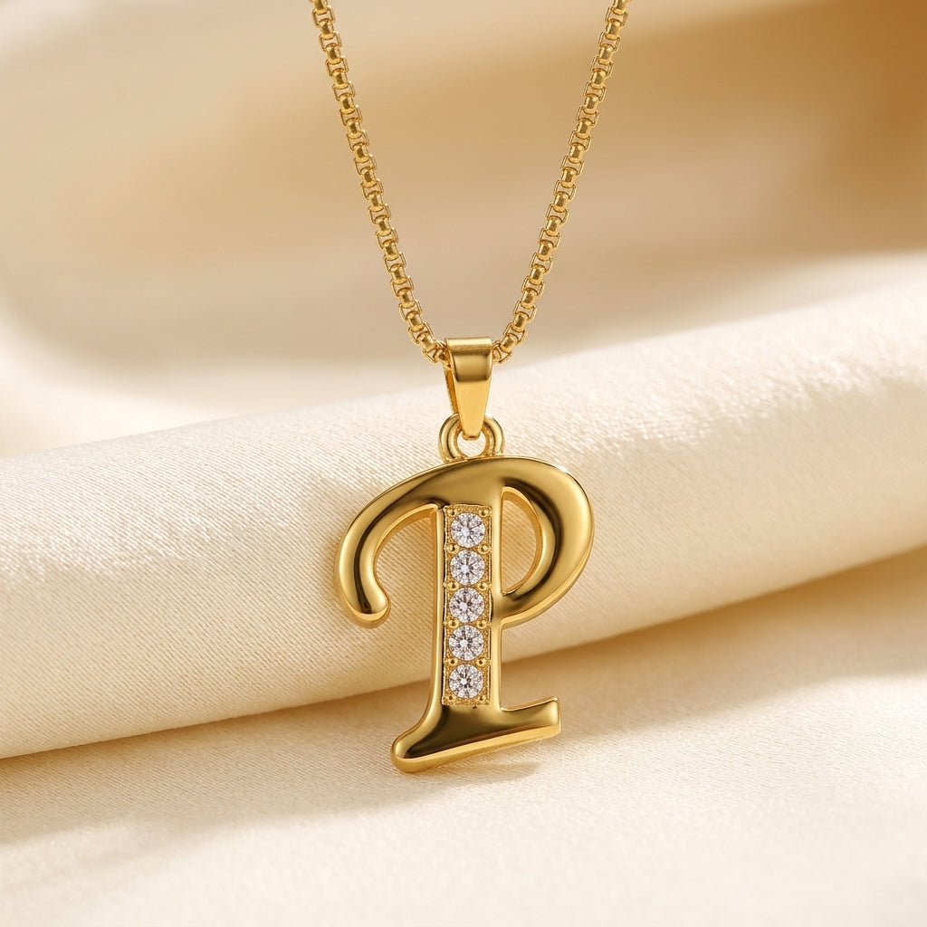 Krystal Accent Initiaal Hanger | Goud