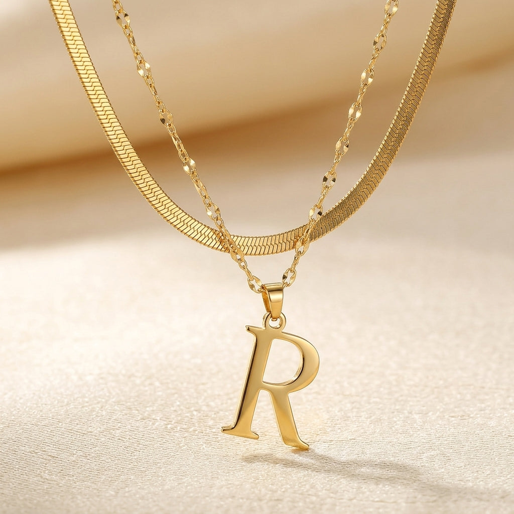 Gelaagde Initialen Hanger | Goud