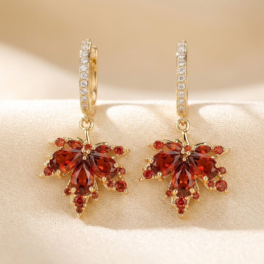 Zircon Bladglans Oorbellen | Goud