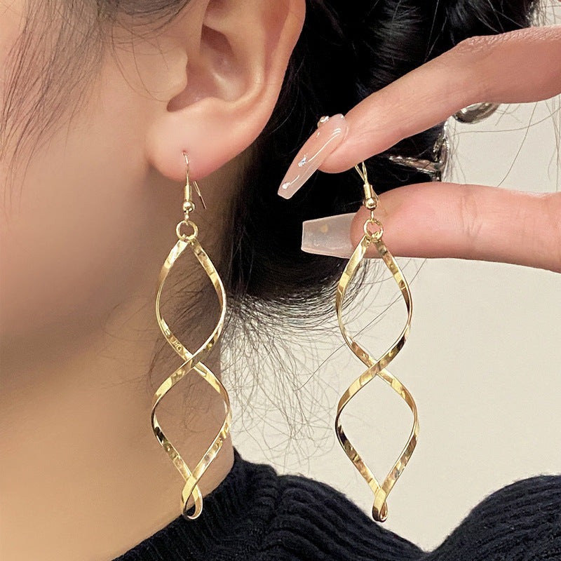 Spiraal Dangle Oorbellen | Goud