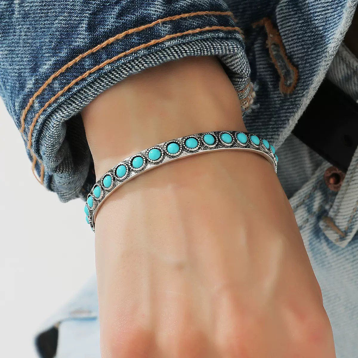 Talisse Turquoise Open Armband | Witgoud
