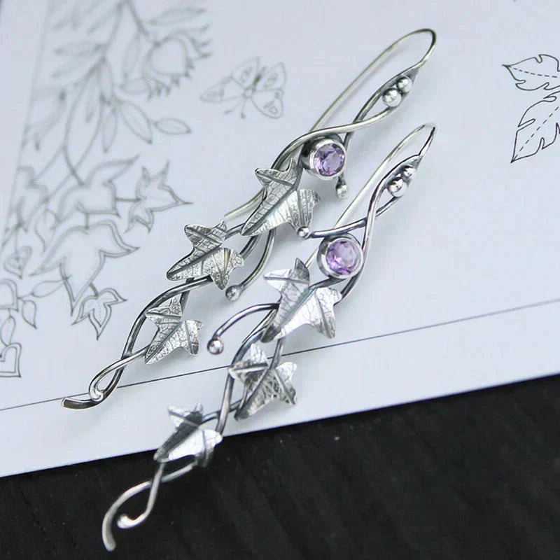 Antieke Blad Elf Oorbellen | Witgoud