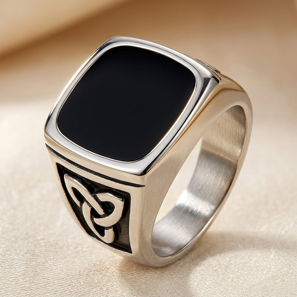 Sort Onyx Signetring | Goud
