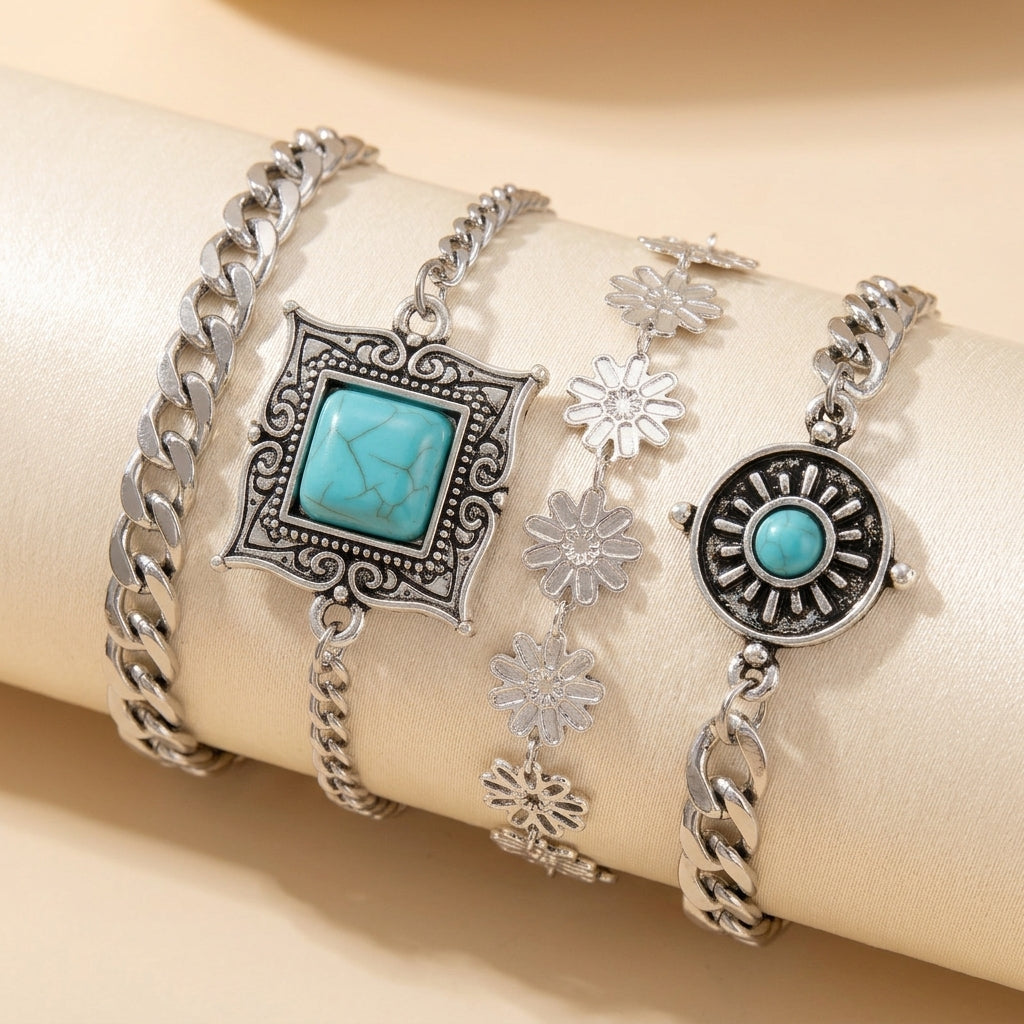 Sky Stone Lagdelt Armbondsset | Witgoud