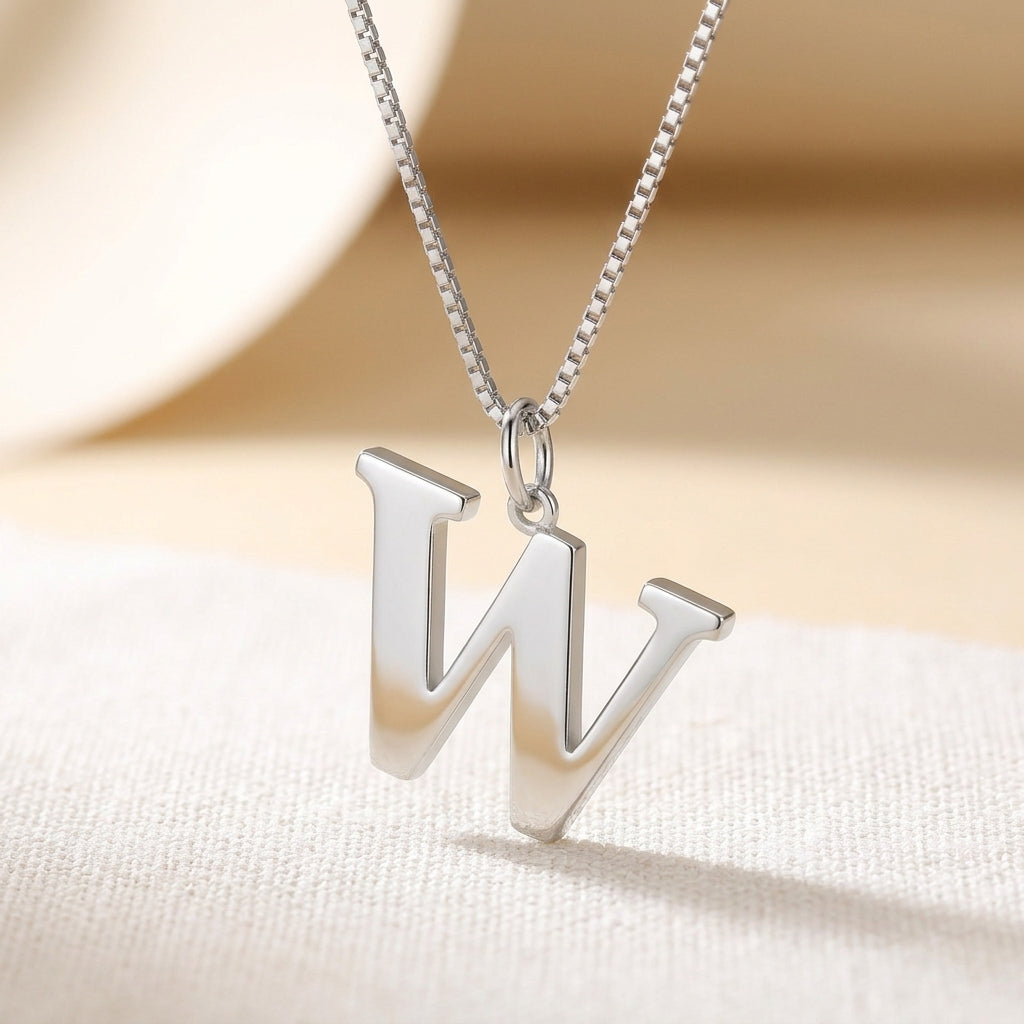 Liefdesbrief initiaal halsketting | Witgoud
