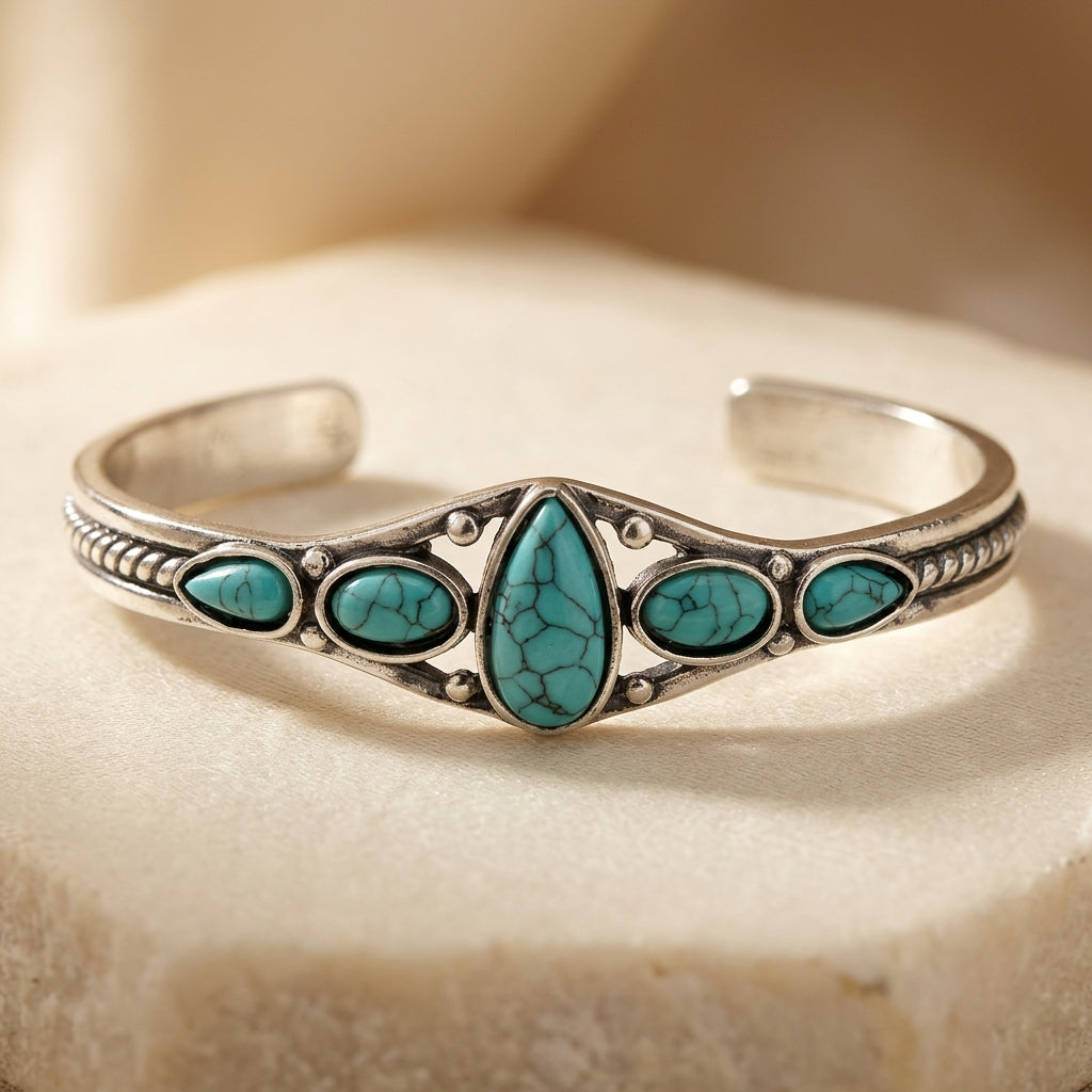 Turkse Druppel Open Armband | Witgoud