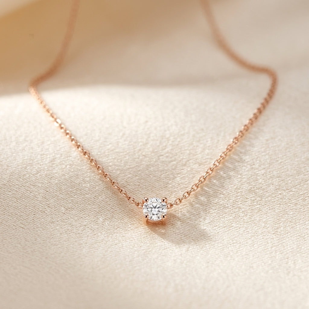 Cléa Moissanite Steen Halsketting | Goud