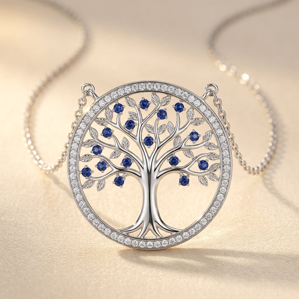 Levensboom Saffier Hanger | Witgoud