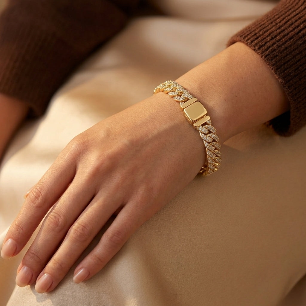 Pave Cuban Armband | Witgoud