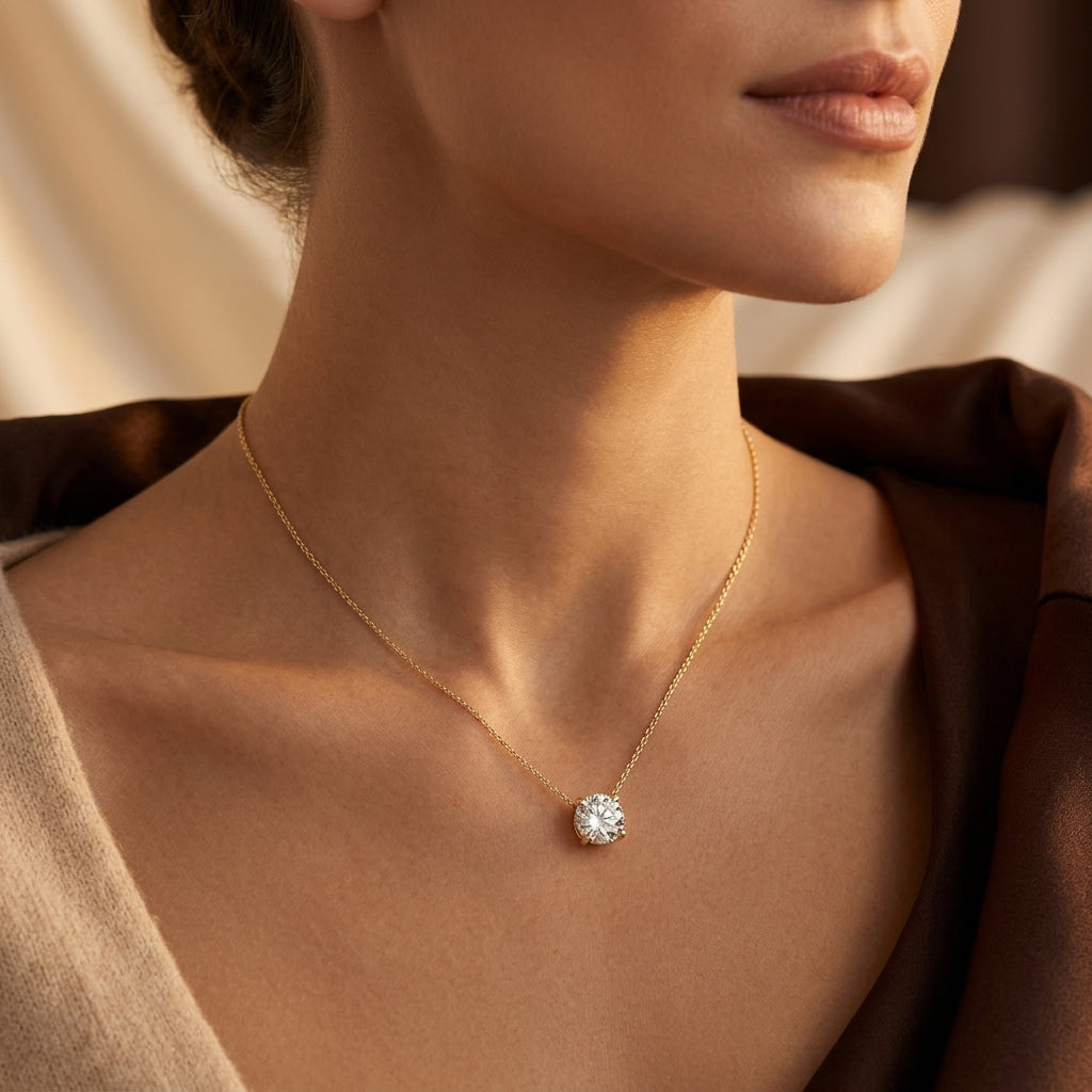 Aurora Kristal Halsketting | Goud