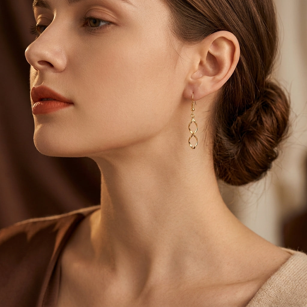 Spiraal Dangle Oorbellen | Goud