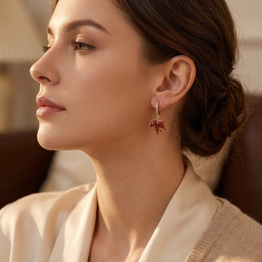 Zircon Bladglans Oorbellen | Goud