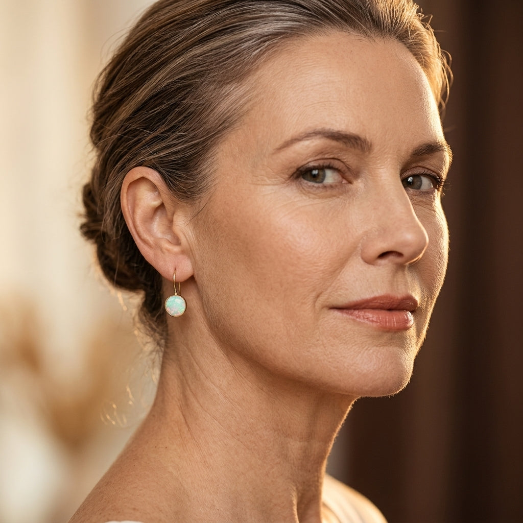 Antieke Opal Glow Oorbellen | Goud