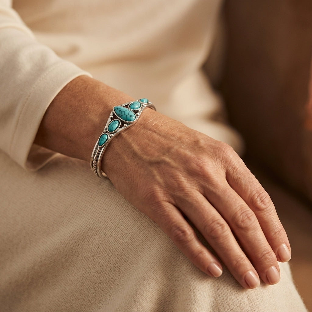 Turkse Druppel Open Armband | Witgoud