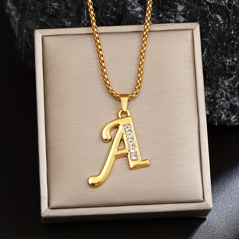 Krystal Accent Initiaal Ketting | Goud