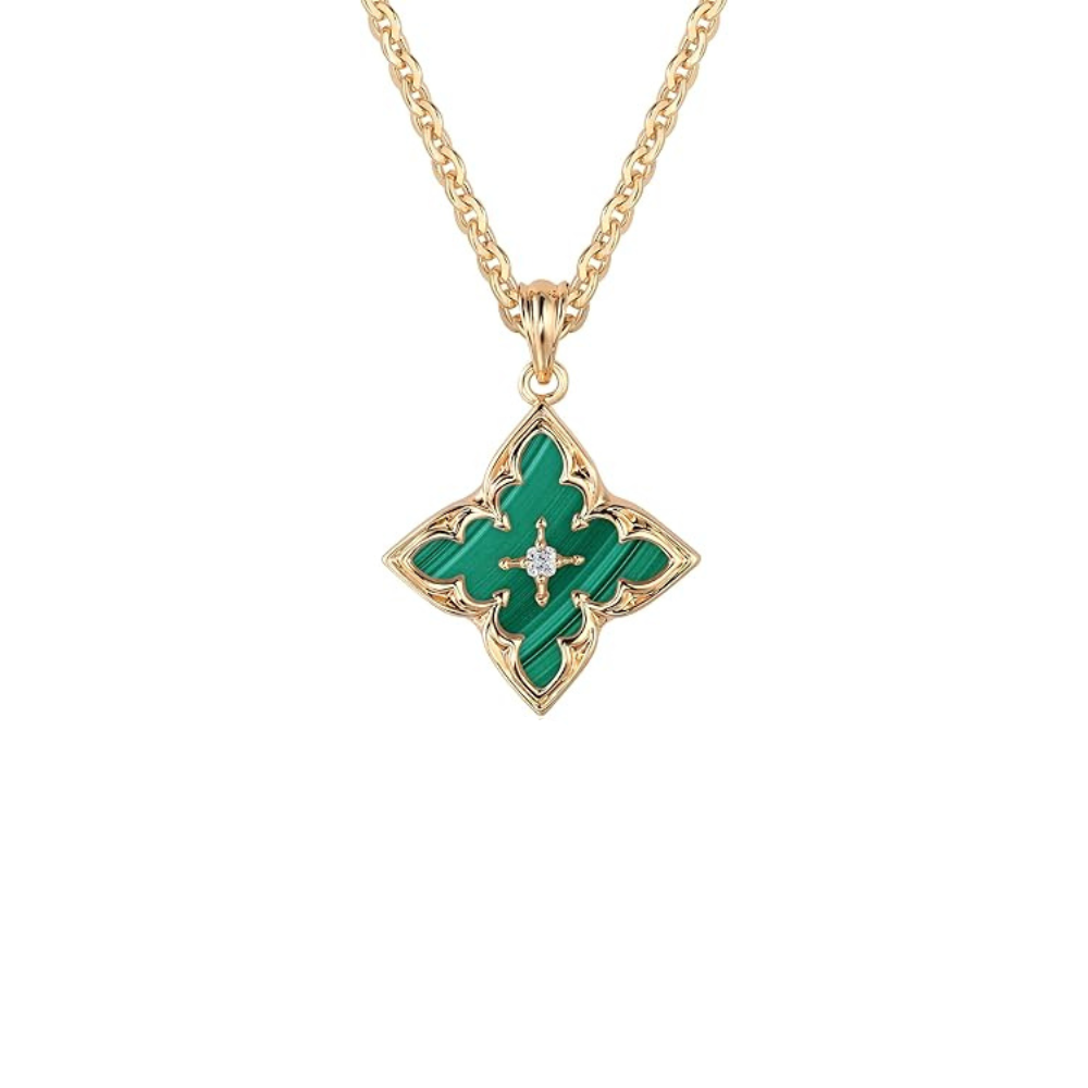 Smaragd Klaver Hanger Ketting | Goud