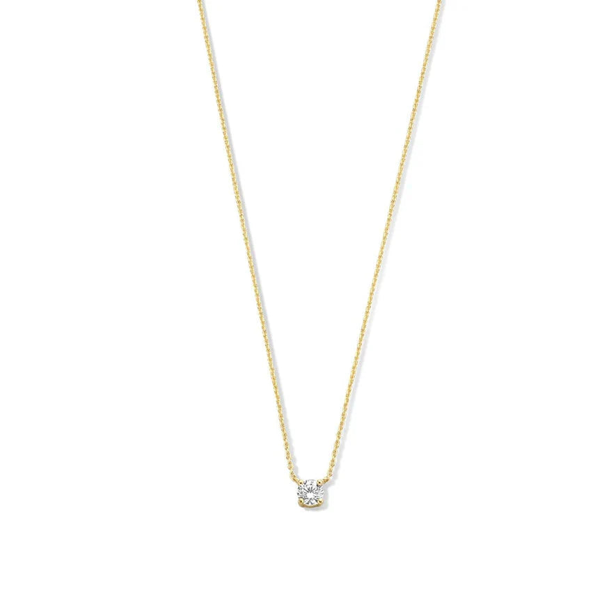 Cléa Moissanite Steen Halsketting | Goud