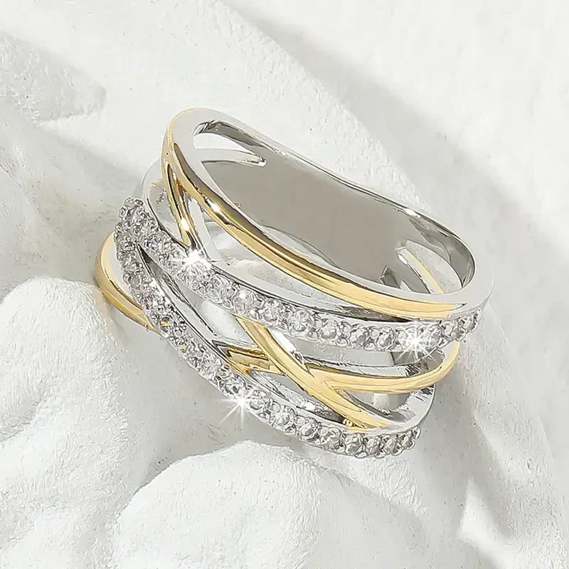 SilverGold Radiance Zirkonia Ring | Blandt Guld
