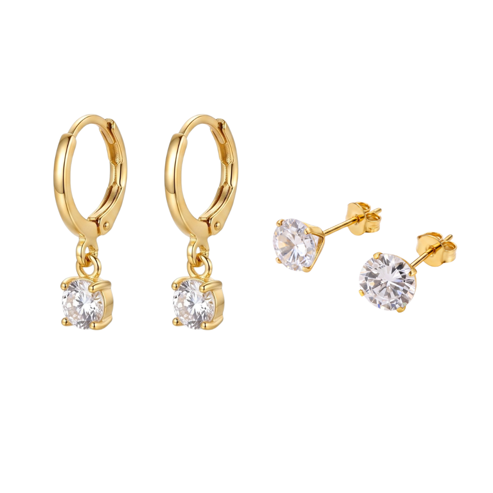 Maansteen Oorbellen Set | Goud