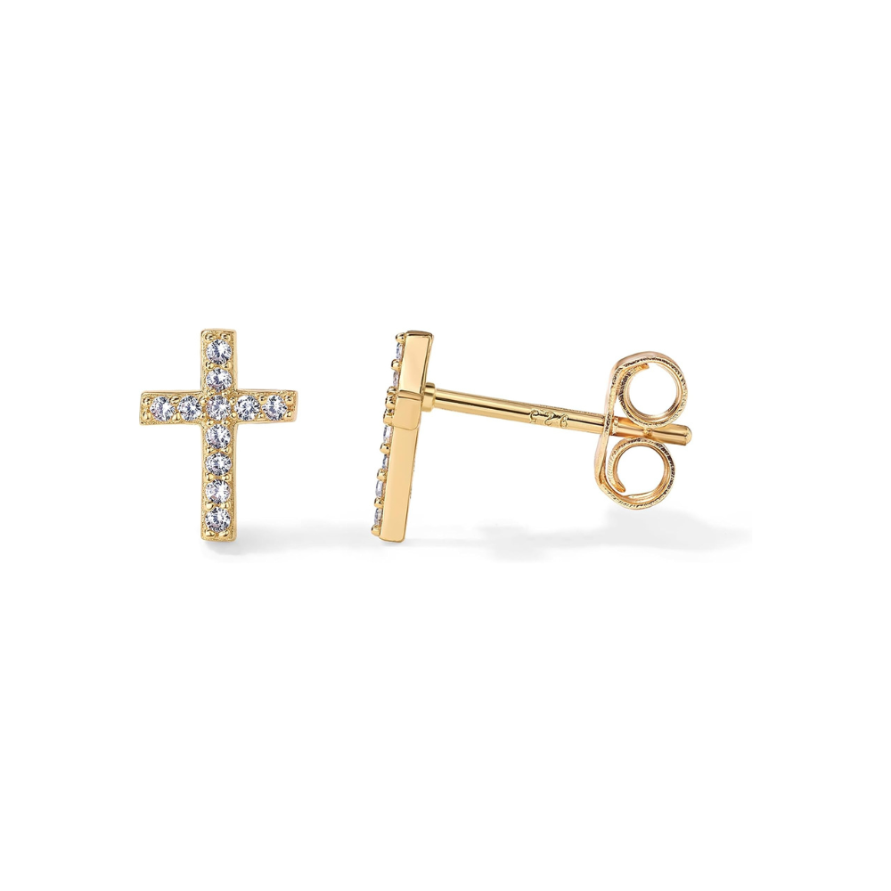 Belagte Kruz Studs | Goud