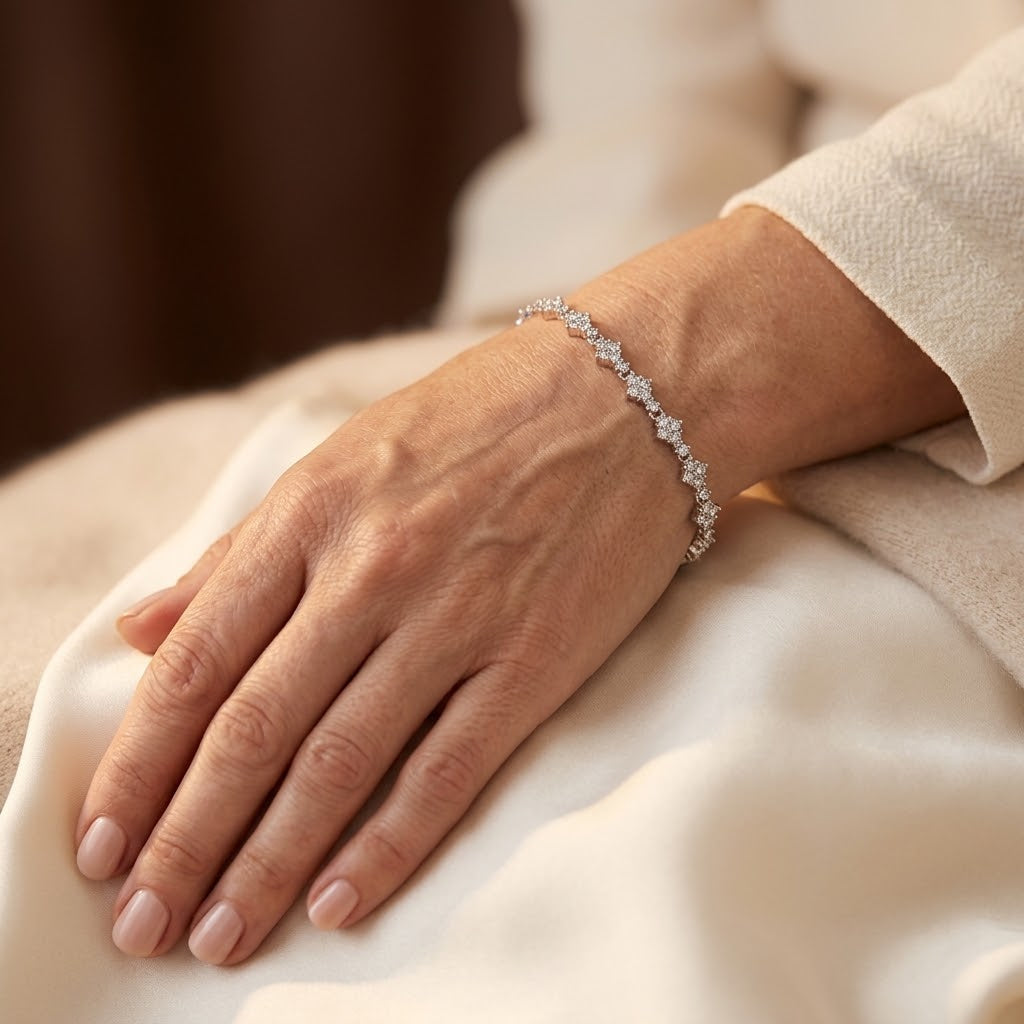 Klassiek Cluster Tennisarmband | Witgoud