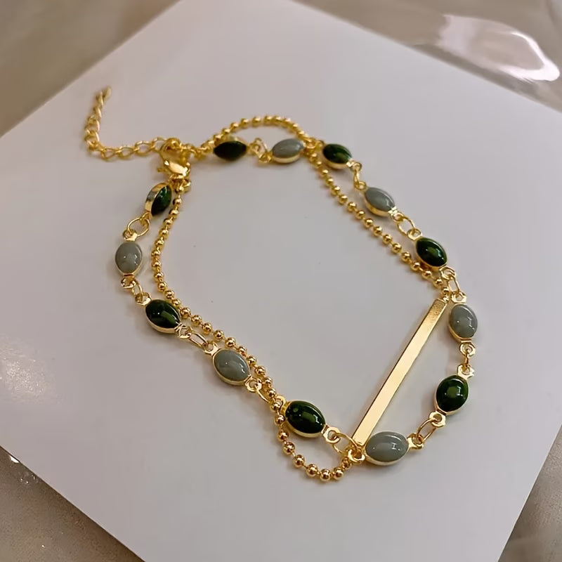 Olivia Moss Duo Armband | Goud