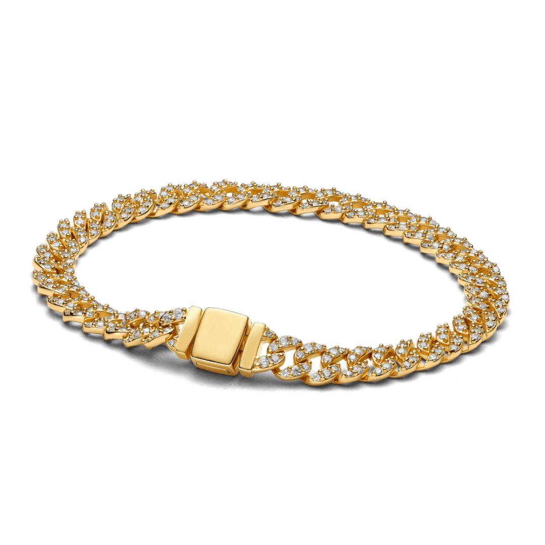 Pave Cuban Armband | Goud