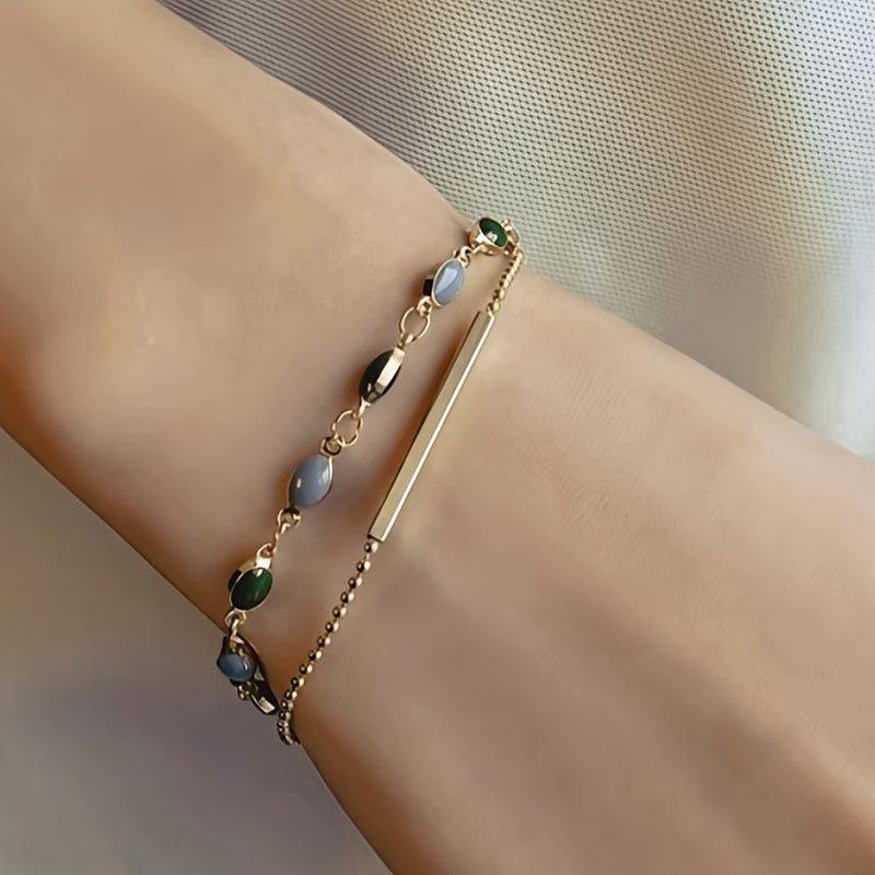 Olivia Moss Duo Armband | Goud