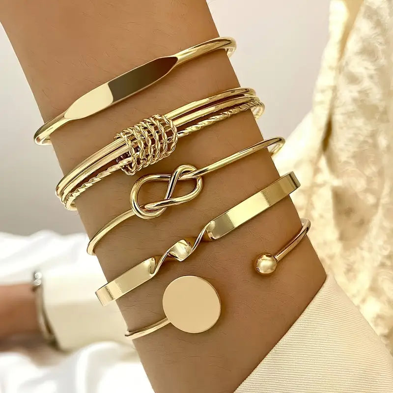 Knoop Elegantie Armbandsset | Goud