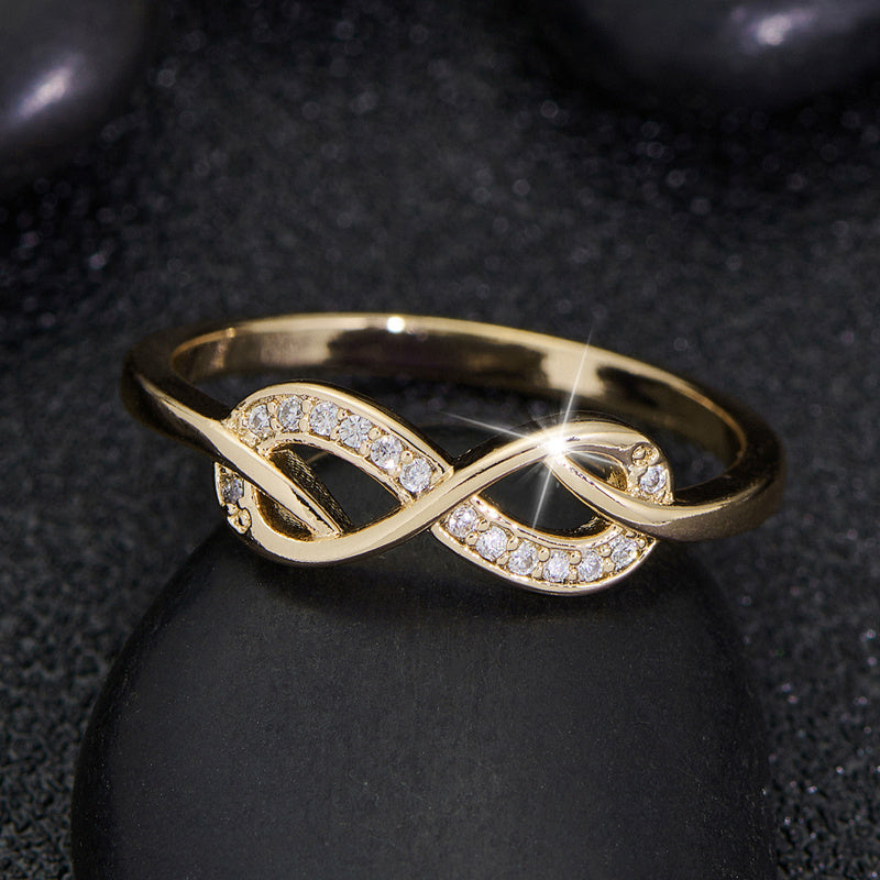 Lysette Crystal Infinity Ring | Goud