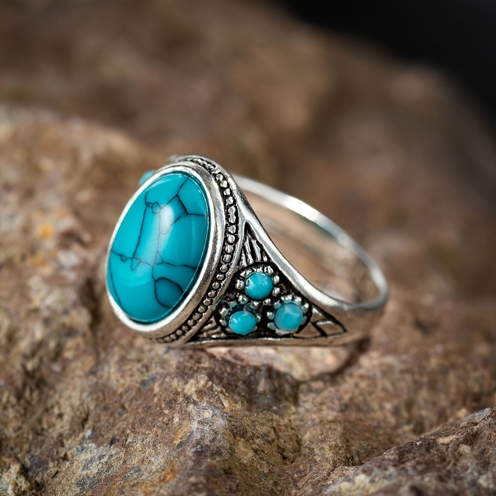 Nomad Blauw Steen Ring | Witgoud
