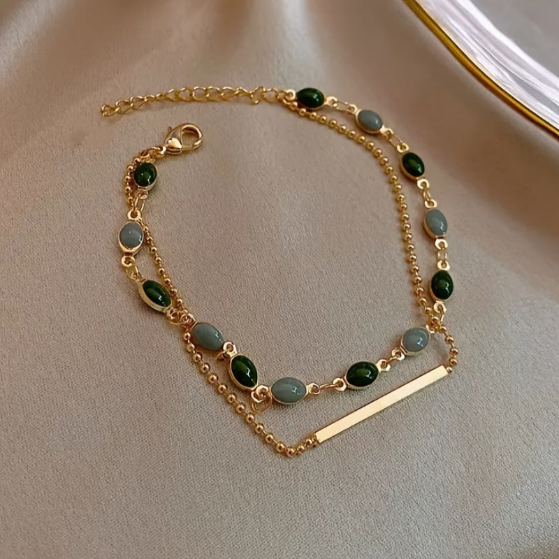 Olivia Moss Duo Armband | Goud