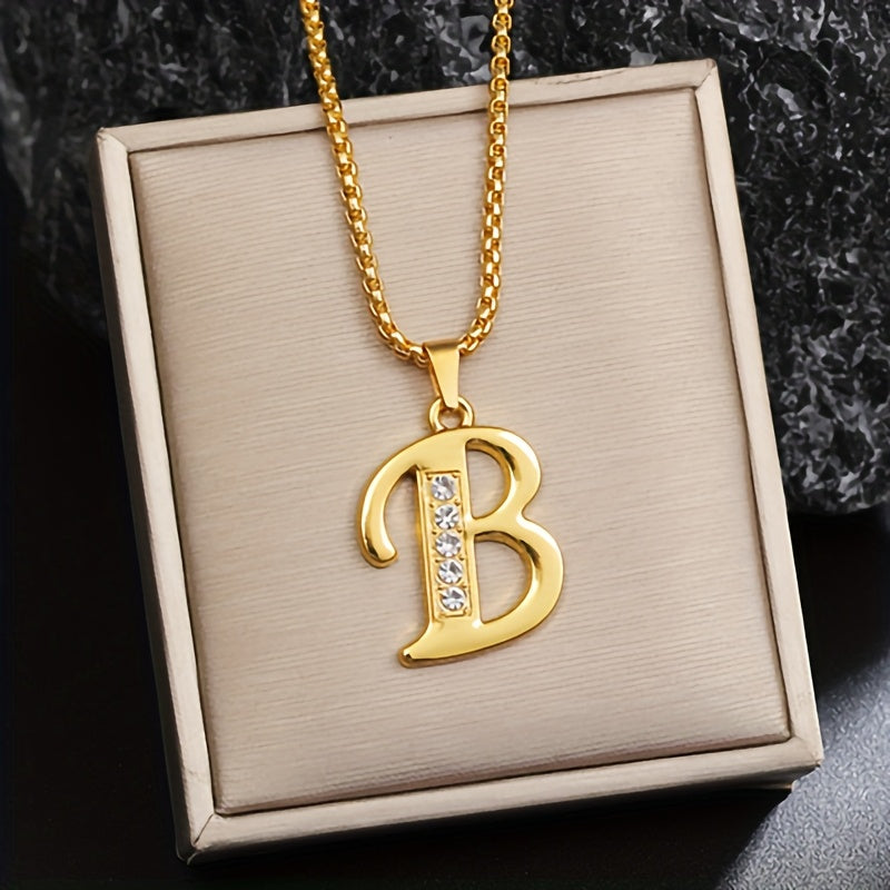 Krystal Accent Initiaal Ketting | Goud