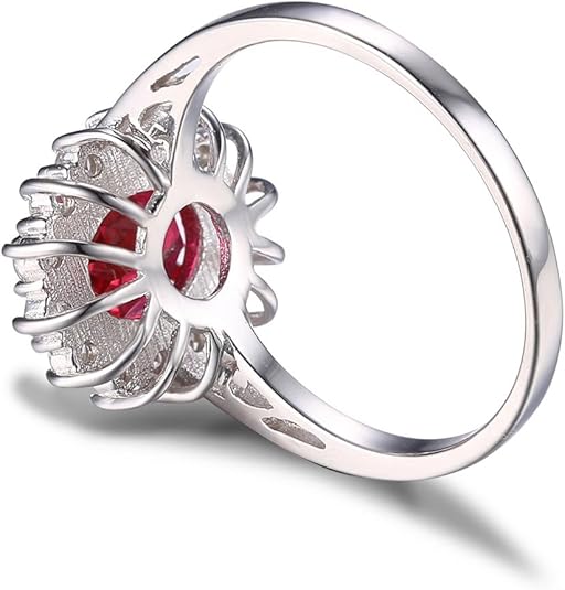 Klassieke Ruby Halo Ring | Witgoud