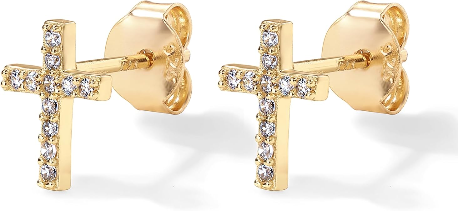 Belagte Kruz Studs | Goud