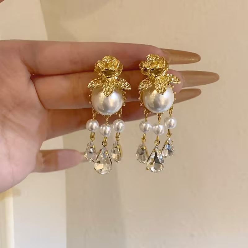 Ivoria Pearl Dew Drop Oorringen | Goud