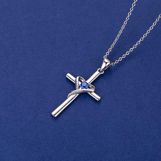 Saffier Kruis Ketting | Witgoud