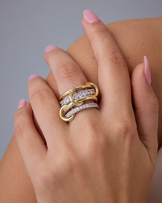 Interlock Stapelringen | Goud